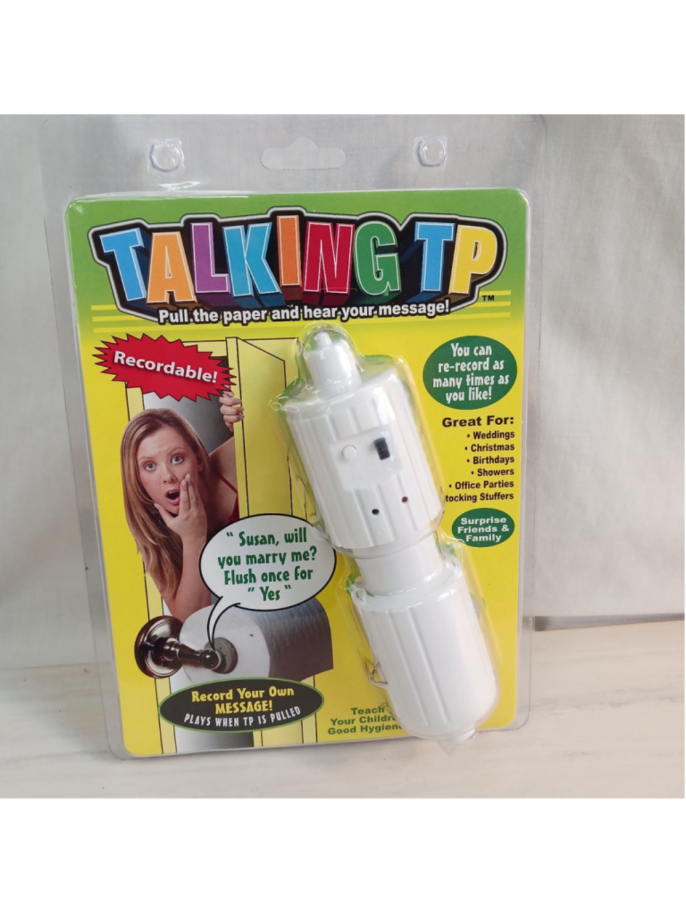 Talking Toilet Paper TP Spindle RECORDABLE Pull Paper Hear Your Message Funny